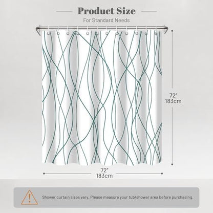 Striped Shower Curtain for Bathroom, Seaweed Green, 72" W x 72" L