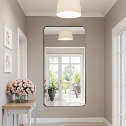 Bathroom Mirror 55" x 30", Large Rectangle Wall Mirror, Black