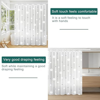 Shower Curtain Liner, 100% Waterproof Peva Shower Curtains with 3 Duty Heavy Bottom Magnets and 12 Rust Proof Grommets, 72x72 Weighted Shower Liner for Shower Stall, Bathtubs