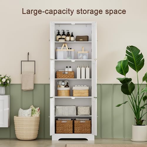 ChooChoo 63.2" Tall Bathroom Storage Cabinet with 6 Doors