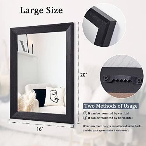 AAZZKANG Black Mirrors for Wall Rectangle Wood Framed Large
