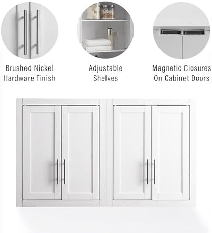 Crosley Furniture Savannah 2-Piece Wall Storage Cabinet Set
