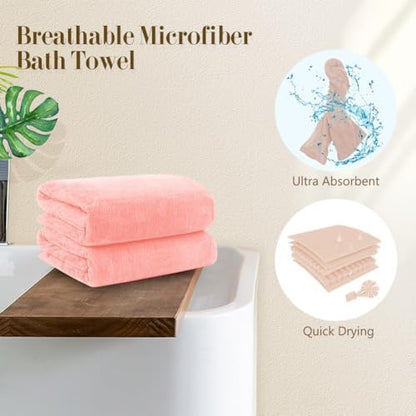 Orighty Bath Towels, Soft Feel Bath Towel, 2 Pack (27'' x 54'')
