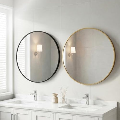 Sweetcrispy Round Bathroom Wall Mirror, Vanity Mirror, 20 Inch