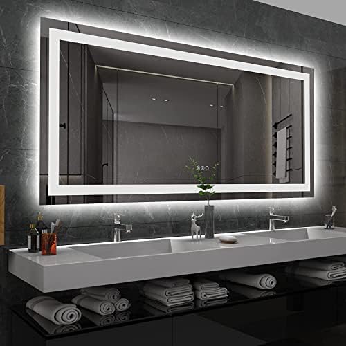 Amorho LED Bathroom Mirror, 60"X36" with Front Light and Backlit