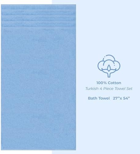 American Soft Linen 100% Cotton Luxury Turkish Towels, 4 PC Bath Towel Set