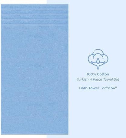 American Soft Linen 100% Cotton Luxury Turkish Towels, 4 PC Bath Towel Set