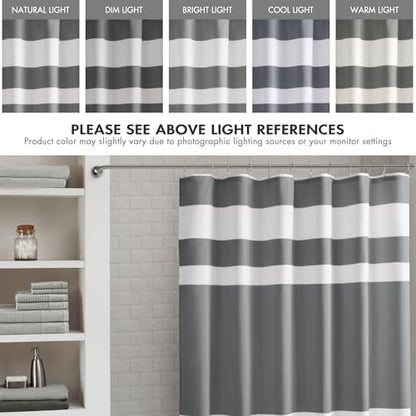 Madison Park Spa Waffle Weave Long Shower Curtain, 72 x 78, Charcoal