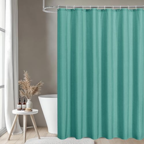 Waterproof Fabric Shower Curtain,No Liner Needed,72x72,Teal