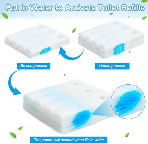 72 Count Flushable Toilet Bowl Cleaner Refills, Toilet Cleaner Refill Pads