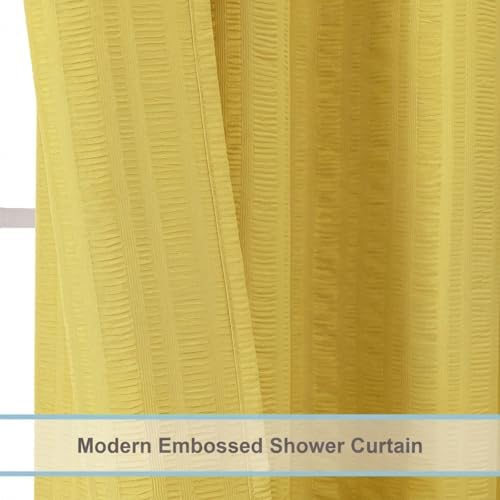 Aiyufeng Moga Lemon Yellow Shower Curtain, 3D Design Fabric Shower Curtains, Premium Spa Quality Modern Shower Curtains for Bathroom, 36"x72", Lemon Yellow