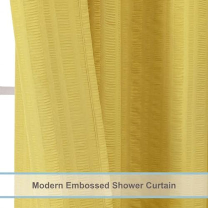 Aiyufeng Moga Lemon Yellow Shower Curtain, 3D Design Fabric Shower Curtains, Premium Spa Quality Modern Shower Curtains for Bathroom, 36"x72", Lemon Yellow