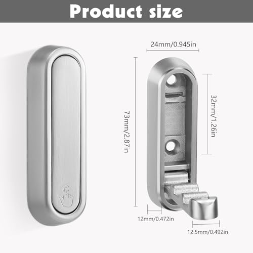 Foldable Wall Hook, Silver, 4 Pack, Screw Mounted, Heavy Duty Coat Hooks