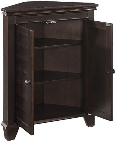 Crosley Furniture Lydia Corner Storage Cabinet and Bathroom Organizer with Shelves, Espresso