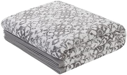 Jessica Simpson – Bath Towel 4 Piece Set, Aziza, Premium Bathroom Décor, Includes 2 Hand Towels and 2 Shower Towels, 100% Cotton & Machine Washable, Skyrocket Grey