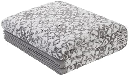 Jessica Simpson – Bath Towel 4 Piece Set, Aziza, Premium Bathroom Décor, Includes 2 Hand Towels and 2 Shower Towels, 100% Cotton & Machine Washable, Skyrocket Grey