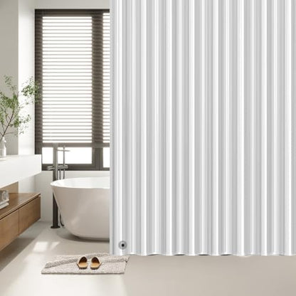 EHZNZIE Clear Black Shower Curtain Liner 72x72, PEVA Waterproof Bath Curtain, No Chemical Smell, 3 Weighted Magnets, Durable with Rustproof Metal Grommets