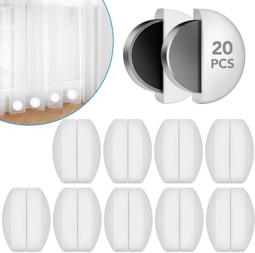 YixangDD 20 Pack Shower Curtain Weights, Magnetic Curtain Weights, 10 Pairs