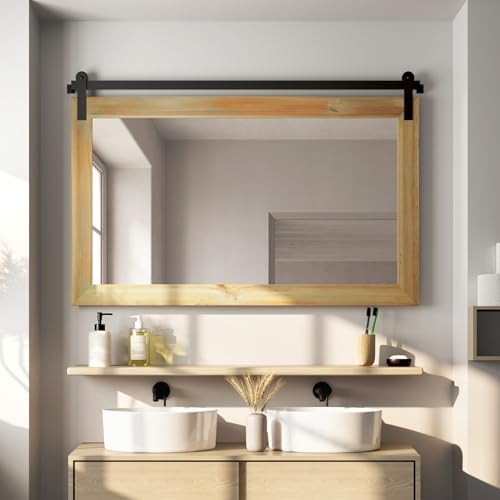 COGOOD Farmhouse Bathroom Mirrors for Over Sink - 26 x 41 Burlywood