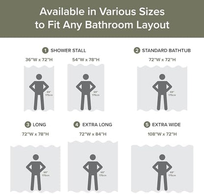 Madison Park Arbor Waffle Shower Curtain for Bathroom, 72 x 72, Sage Green