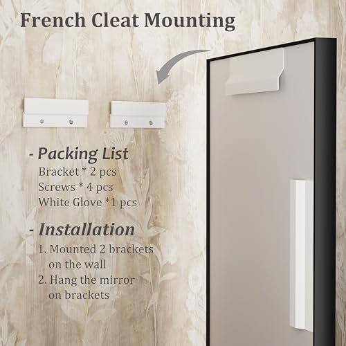 48x30 Inch Black Metal Framed Bathroom Mirror for Wall