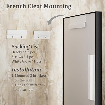 48x30 Inch Black Metal Framed Bathroom Mirror for Wall