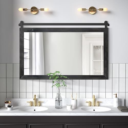 COGOOD Farmhouse Bathroom Mirrors for Over Sink - 30 x 45 Black