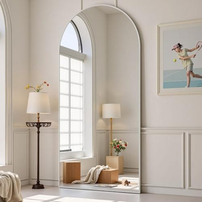 Dewfig Full Length Mirror, 70"x26" Arched Full Body Mirror, White