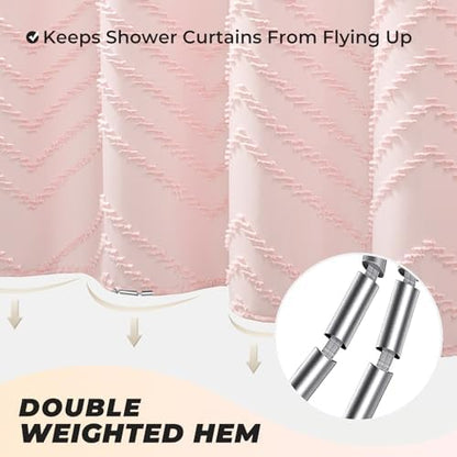 Pink Boho Fabric Shower Curtain 72 x 74 Inches