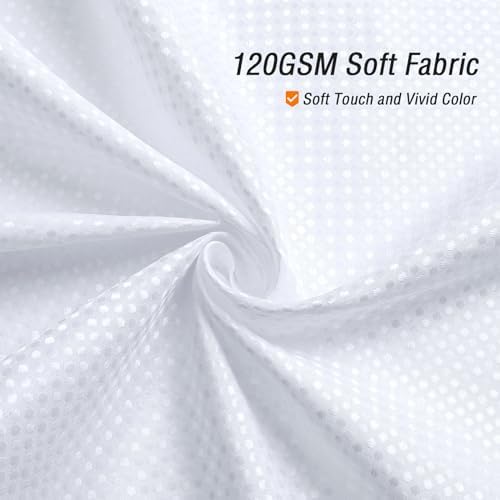 Gibelle Extra Long White Fabric Shower Curtain, 72 x 84