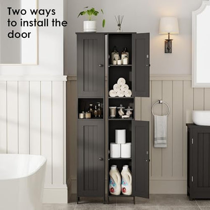 Homleke Tall Bathroom Storage Cabinet with 2 Doors, Slim Bathroom Cabinet