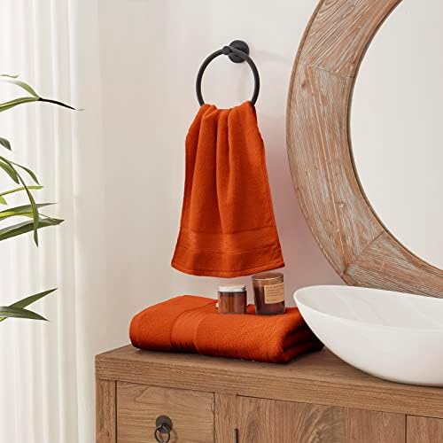 COZYART Luxury Bath Towel Set 3 PCS, Burnt Orange 100% Turkish Cotton
