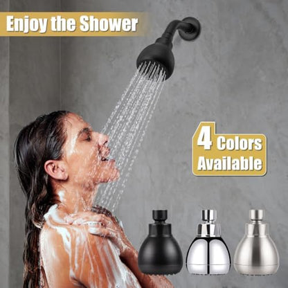 AISOSO Fixed Shower Head High Pressure 2PCS 3 Inch Showerhead Matte Black