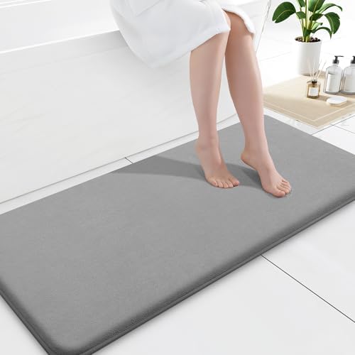 Smiry Memory Foam Bath Mat 47x17, Extra Soft and Absorbent Bathroom Rugs