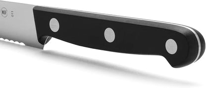 Arcos Paring Knife 5 Inch Stainless Steel. Serrated Tomato Knife for Cutting and Chopping. Ergonomic Polyoxymethylene Handle and 130mm Blade. Series Universal. Color Black