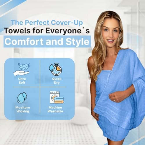 Infinitee Xclusives 100% Ring-Spun Cotton Bath Towels for Bathroom - Pack 2