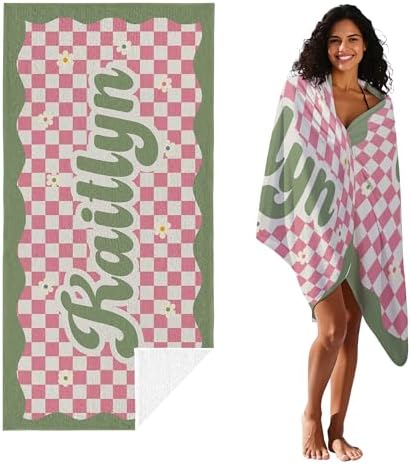 JML Personalized Beach Towel with Name, Microfiber, 35 x 70 in