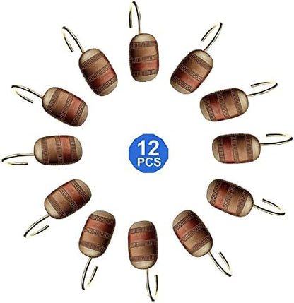Zahari Home 13pc Contempo Bathroom Shower Curtain Sets Luxury Classic Shower Curtain & 12 Shower Curtain Hooks Contemporary Fabric Shower Curtain Unique Design Stylish Striped Shower Curtain Set