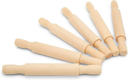 Wooden Mini Rolling Pin, 7 Inches Long, Pack of 50, Perfect for Fondant, Pasta, Baking in the Kitchen, Crafting, by Woodpeckers