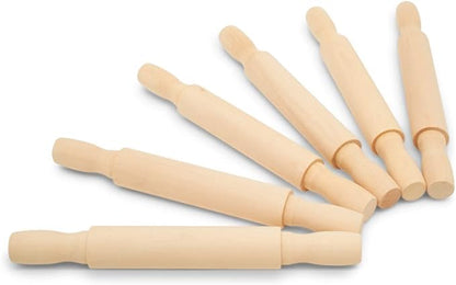 Wooden Mini Rolling Pin, 7 Inches Long, Pack of 25, Perfect for Fondant, Pasta, Baking in the Kitchen and Crafting, by Woodpeckers