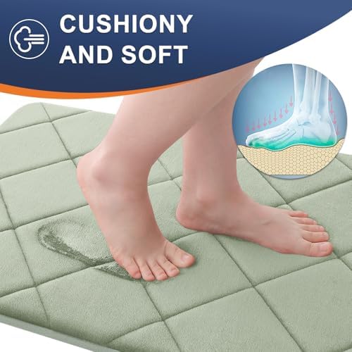 OLANLY Memory Foam Bath Mat 30x20, Ultra Soft and Absorbent Bathroom Rugs