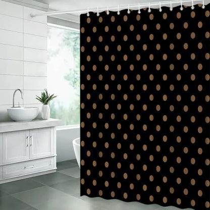 Polka Dot Shower Curtain Bathroom Decor with Hooks,70" Wx75 H