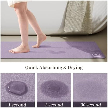 Extra Long Bathroom Runner Stone Bath Mats for Bathroom,17"x59"Lavender