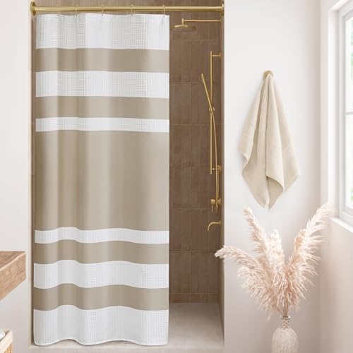 Madison Park Spa Waffle Weave Stall Shower Curtain, 36 x 72, Taupe