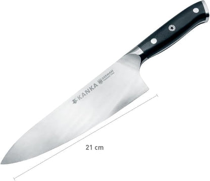 KANKA Professional 8 inch Chef Knife – High Grade 1.4116 Stainless Steel, Ultra-Premium G-10 Fiberglass Handle, Premium Wood Sheath Included – Essential Kitchen Knife for Chefs