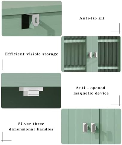 Akxomel 53.1" Tall Bathroom Cabinet 6 Doors Linen Floor Storage Cabinet