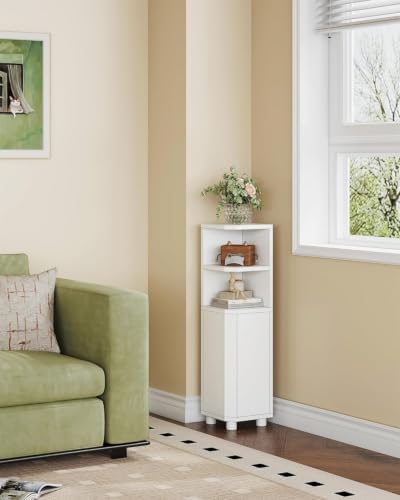 Hzuaneri Corner Cabinet, Small Bathroom Corner Cabinet with Doors