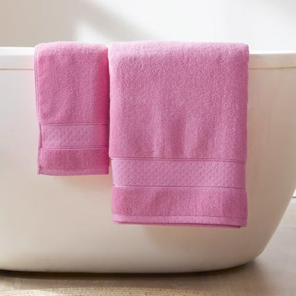 COZYART Bath Towel Set 6 PCS, Pink Luxury 100% Turkish Cotton 650GSM