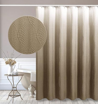 Gibelle Ombre Brown Shower Curtain for Bathroom, Farmhouse Bath Curtain 72x72
