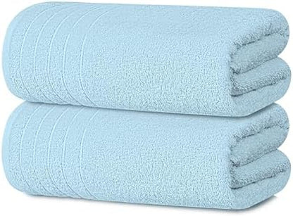 Tens Towels 2 Piece Extra Large Bath Sheets 35 x 70 Inches, Sky Blue